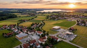 Idyllische Gemeinde mit Smart Store für 24/7 Nahversorgung als automatisierter Dorfladen im Grünen.